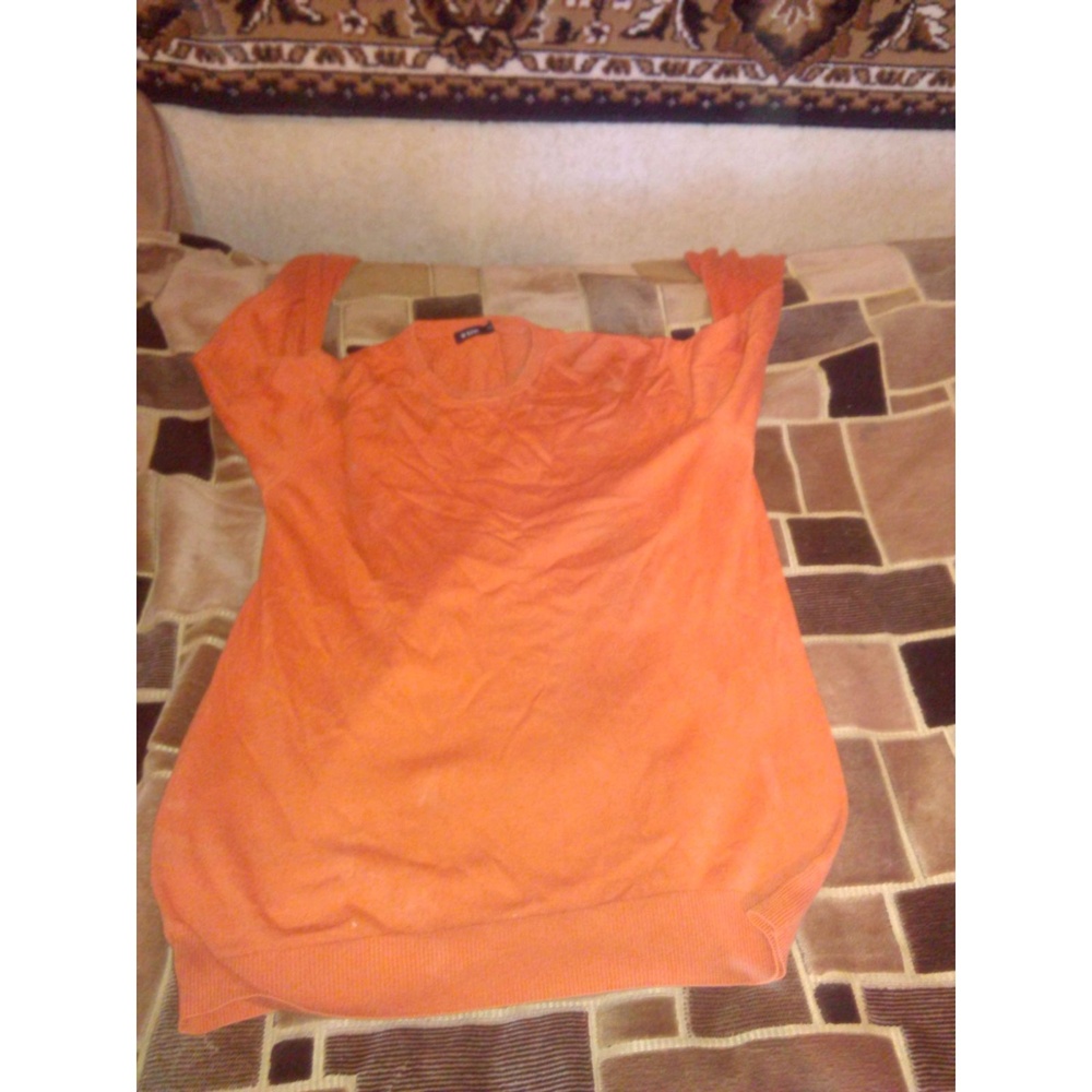 Sweater Women's Orange Solid Color